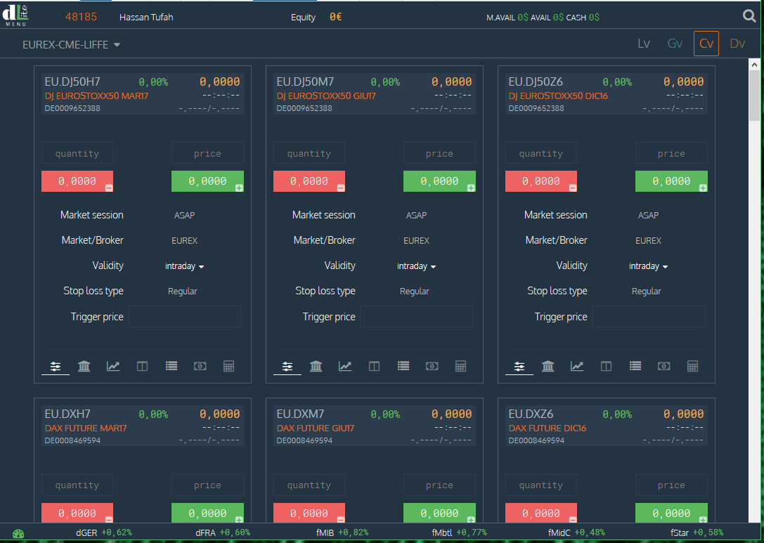 dLite - trading platorm : Card view