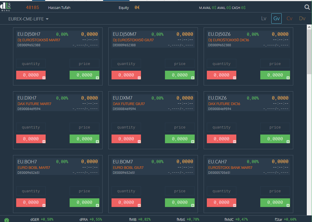 Directa dLite platform - Grid view